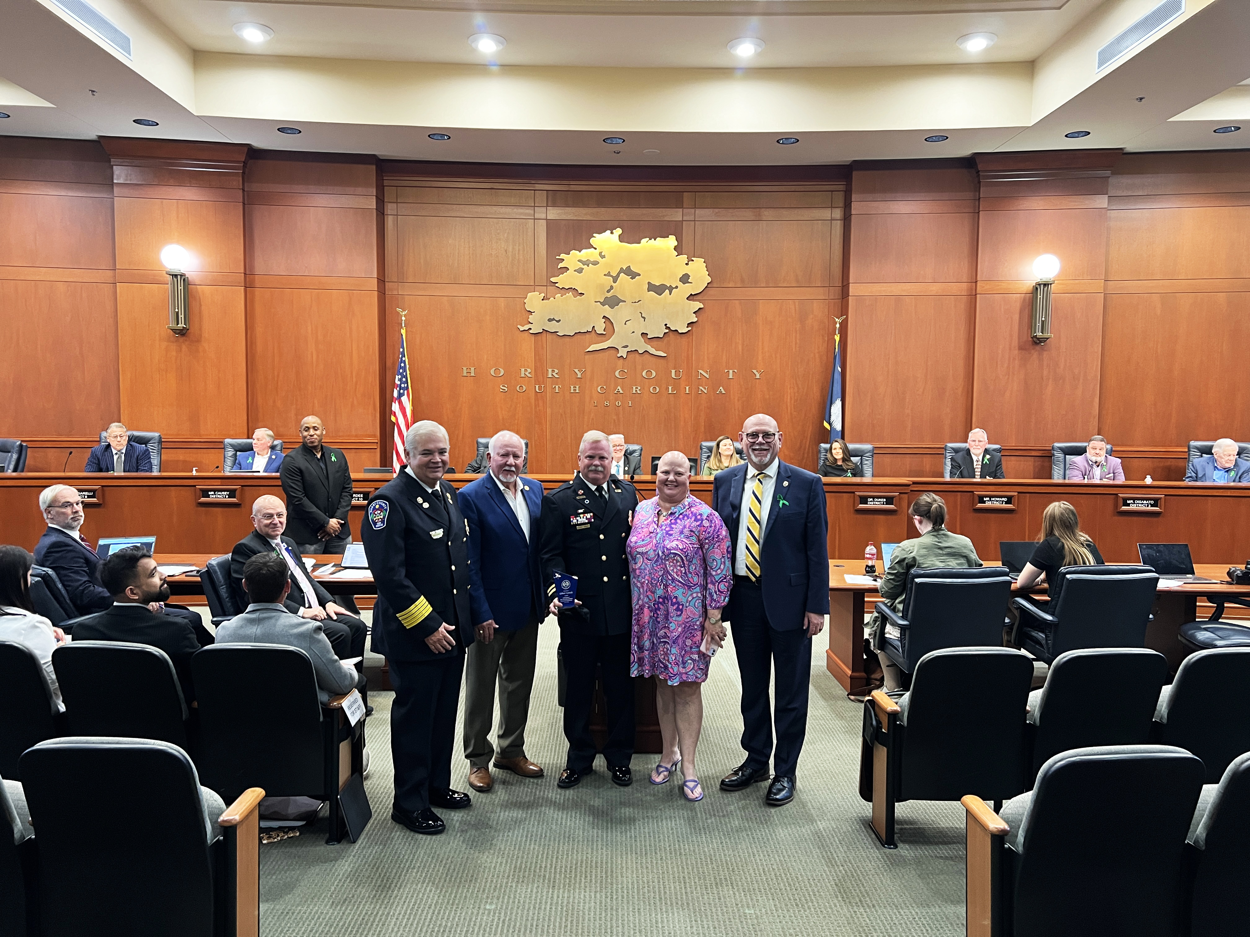 HCFR Capt. Canady, recognized at Horry County Council meeting for 30 years of service.