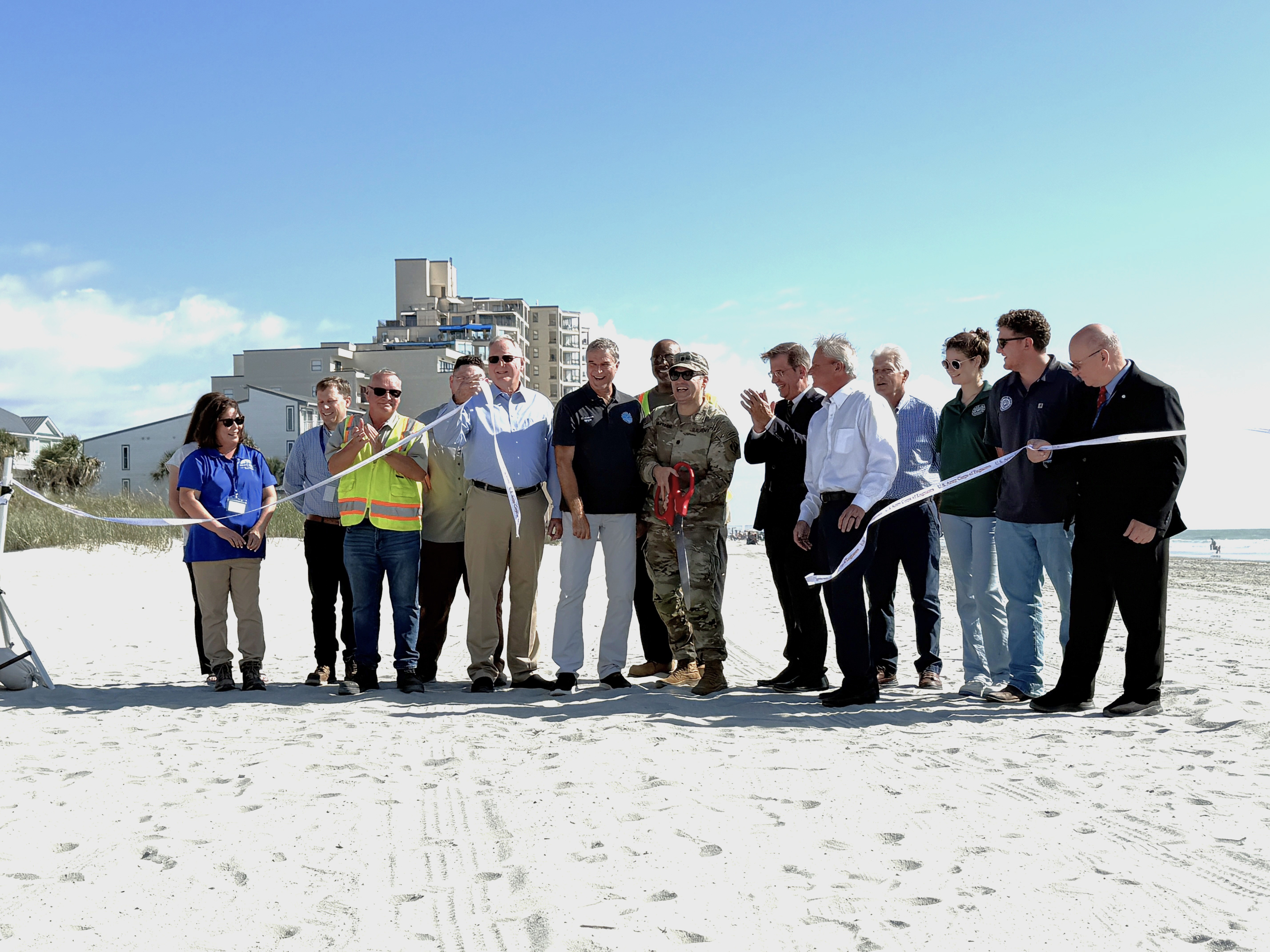 Horry County Councilman Bill Howard and Horry County Administrator Barry Spivey participate in ceremonial ribbon cutting