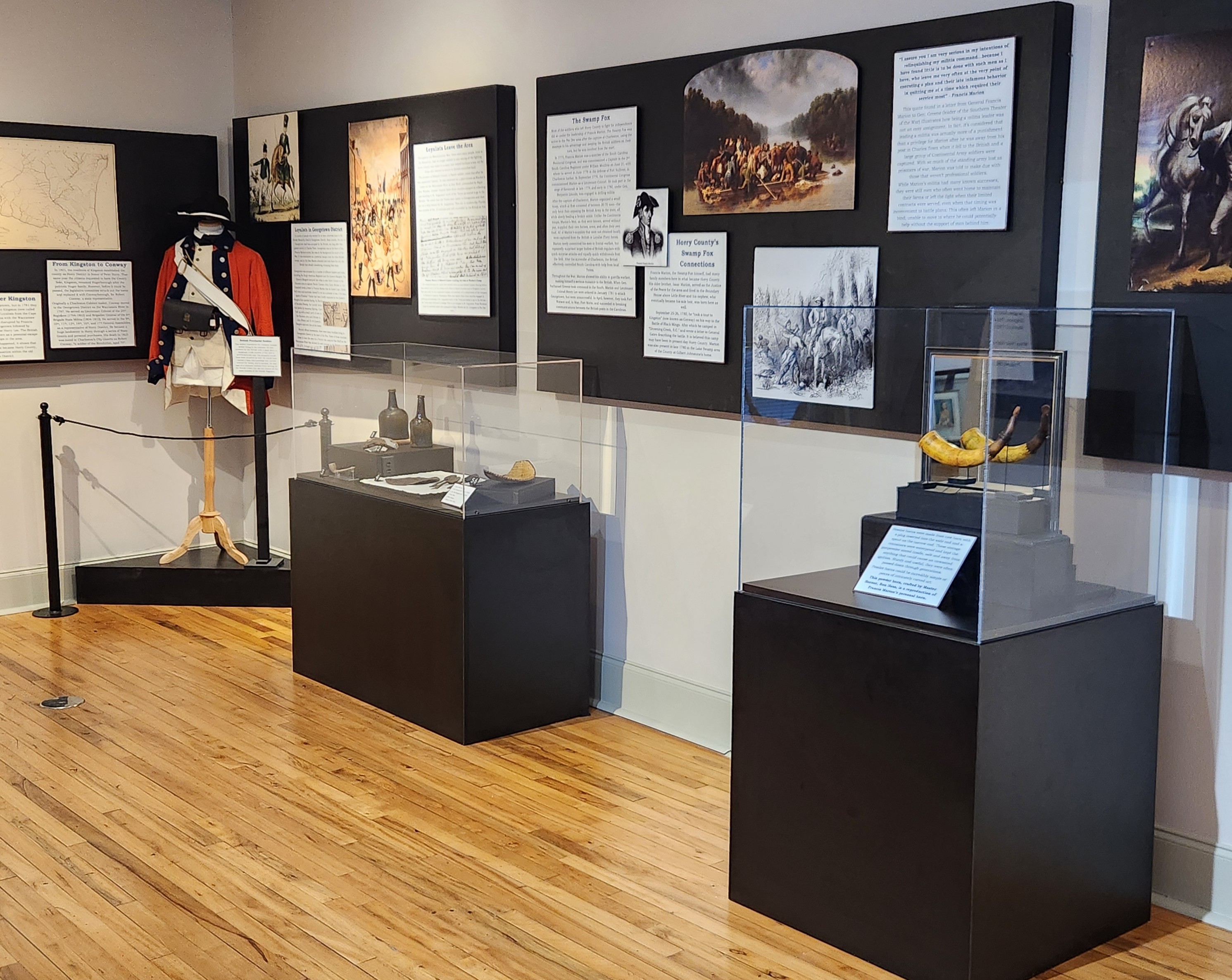 Revolutionary War exhibit inside Horry County Museum 