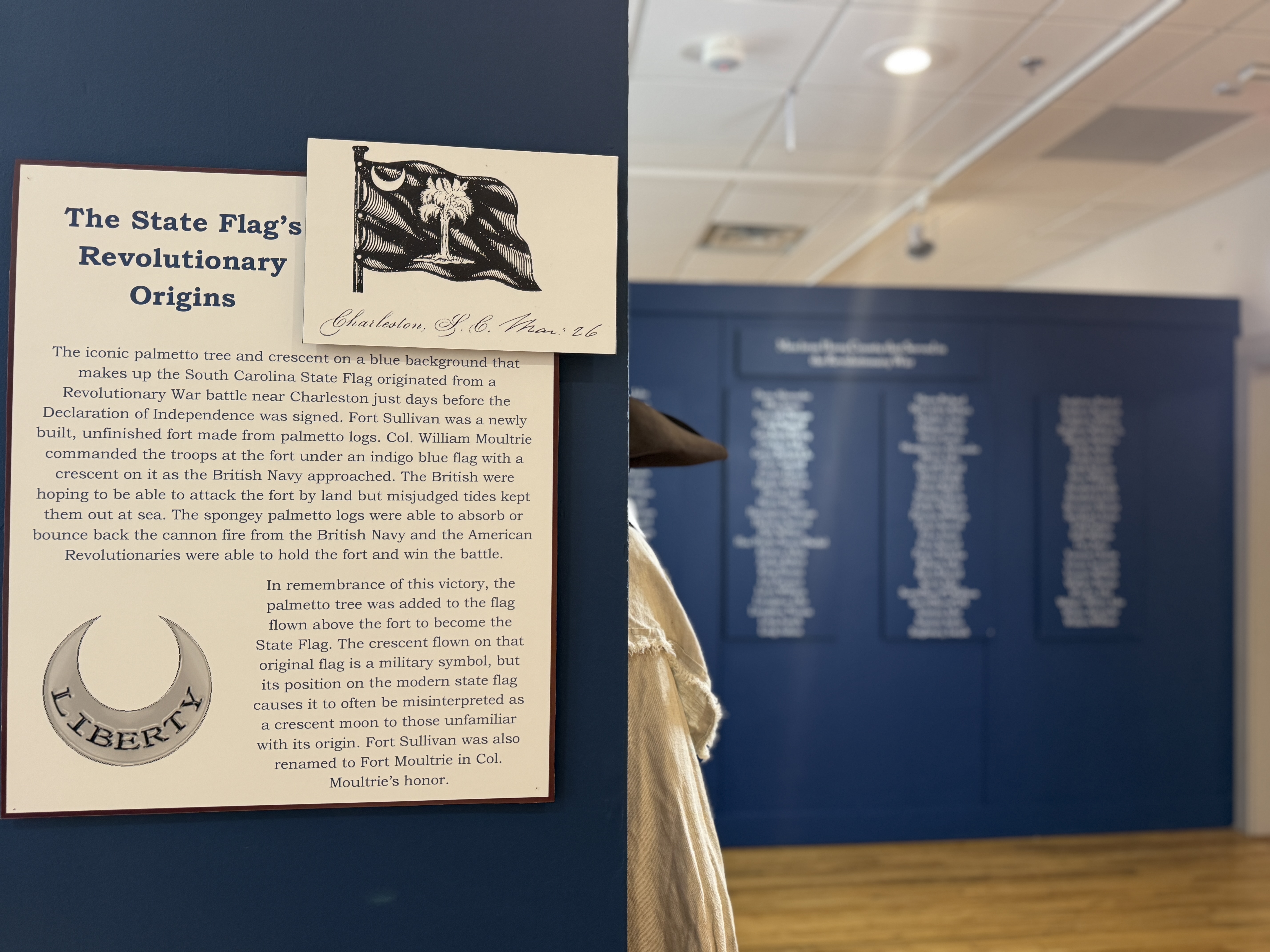 Display from inside Revolutionary War exhibit at the Horry County Museum