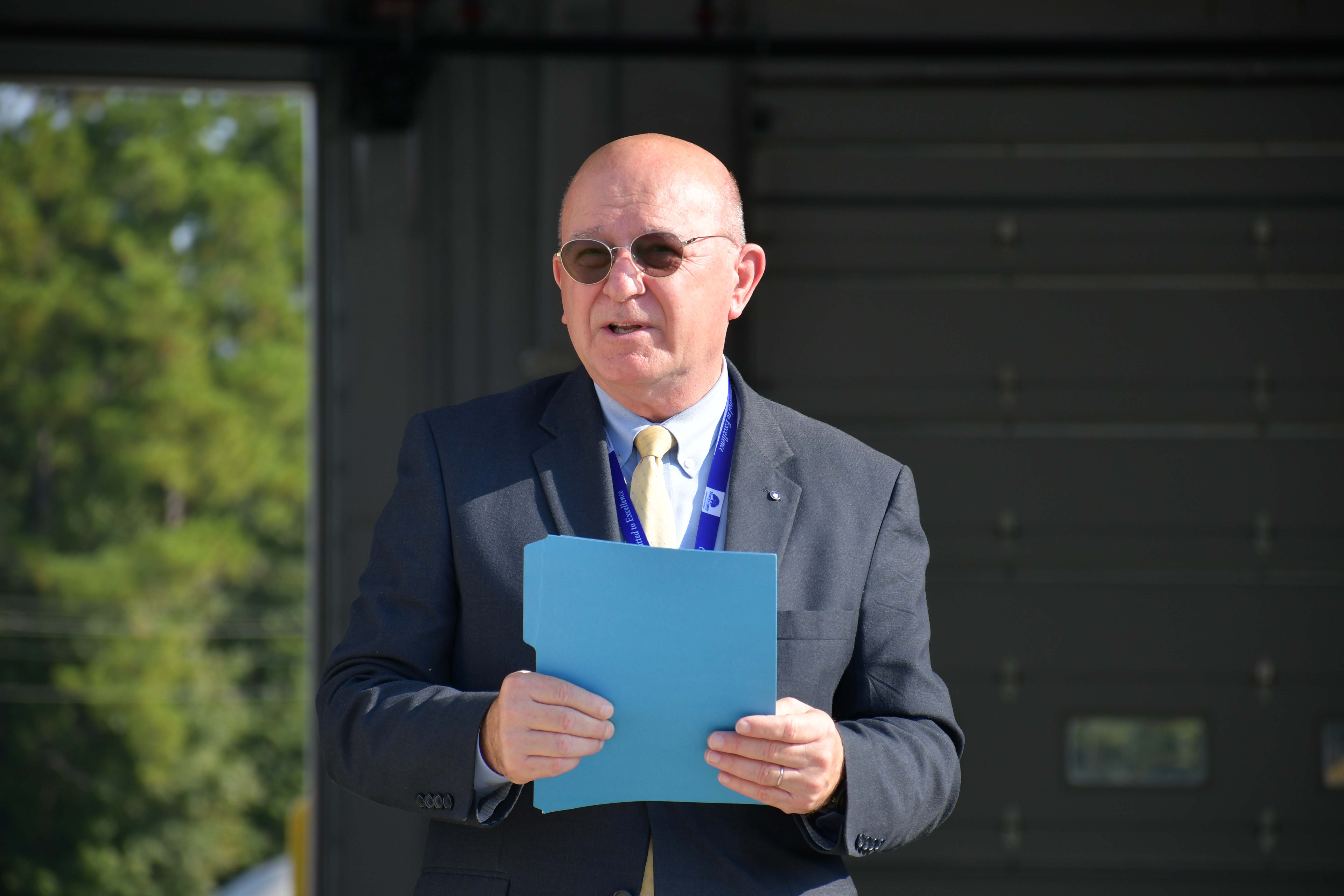 Horry County Administrator Barry Spivey delivers remarks during ribbon cutting