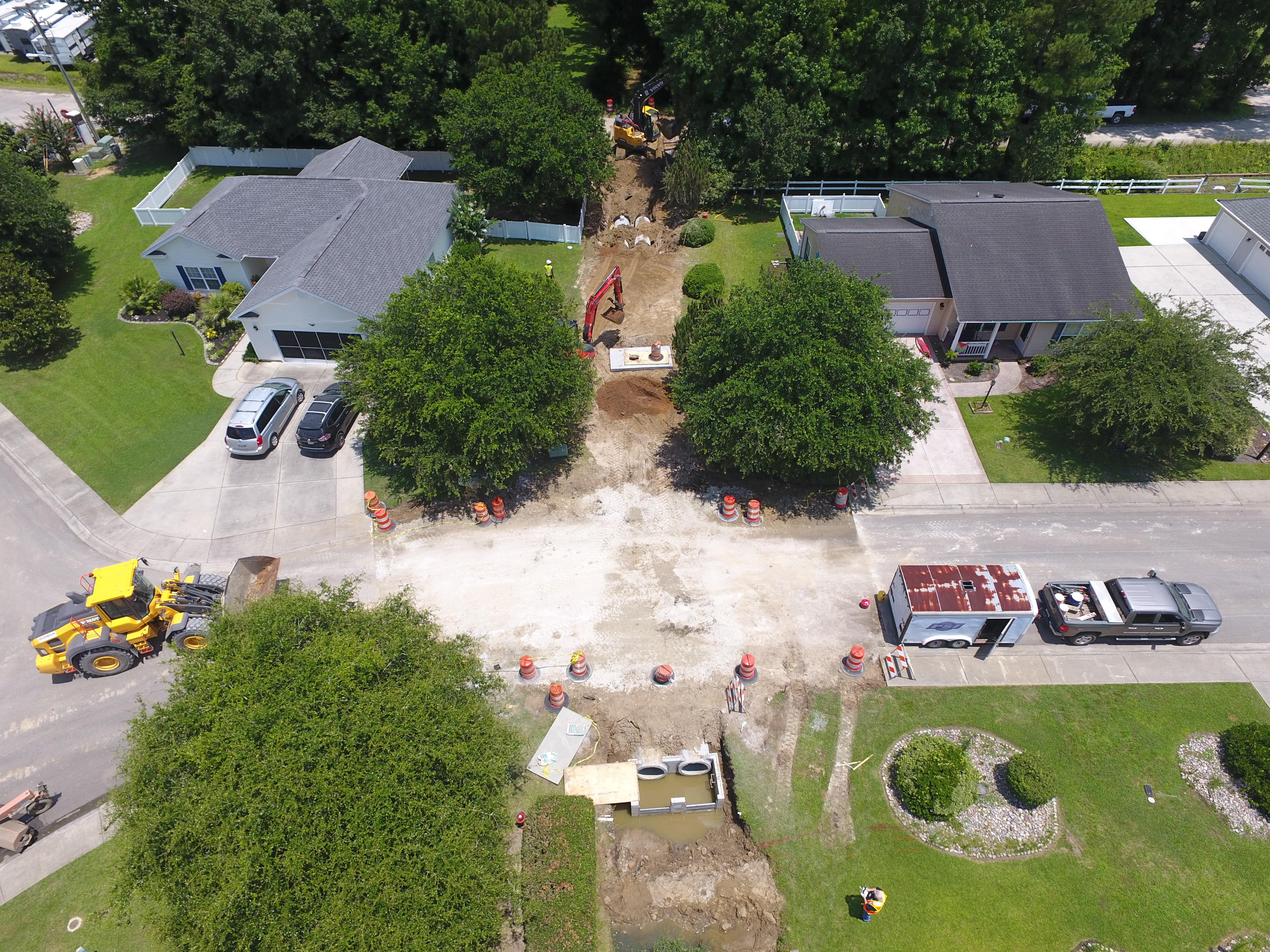 Aerial view of construction