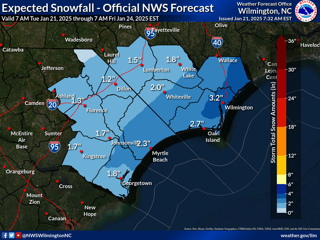 NWS Expected Storm Total Snow