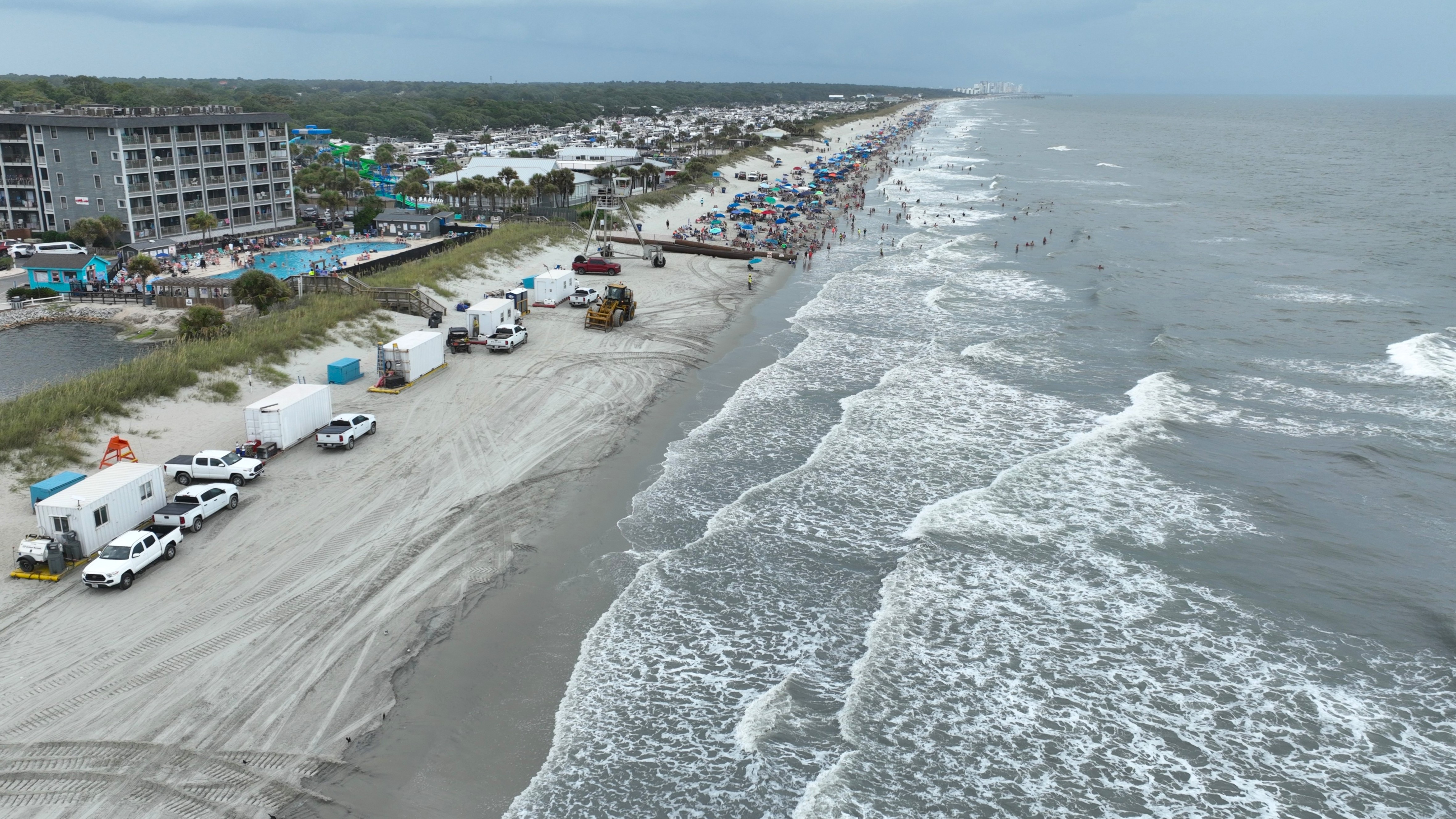Aerial view of construction zone 