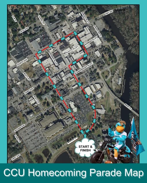 CCU Homecoming Parade Map