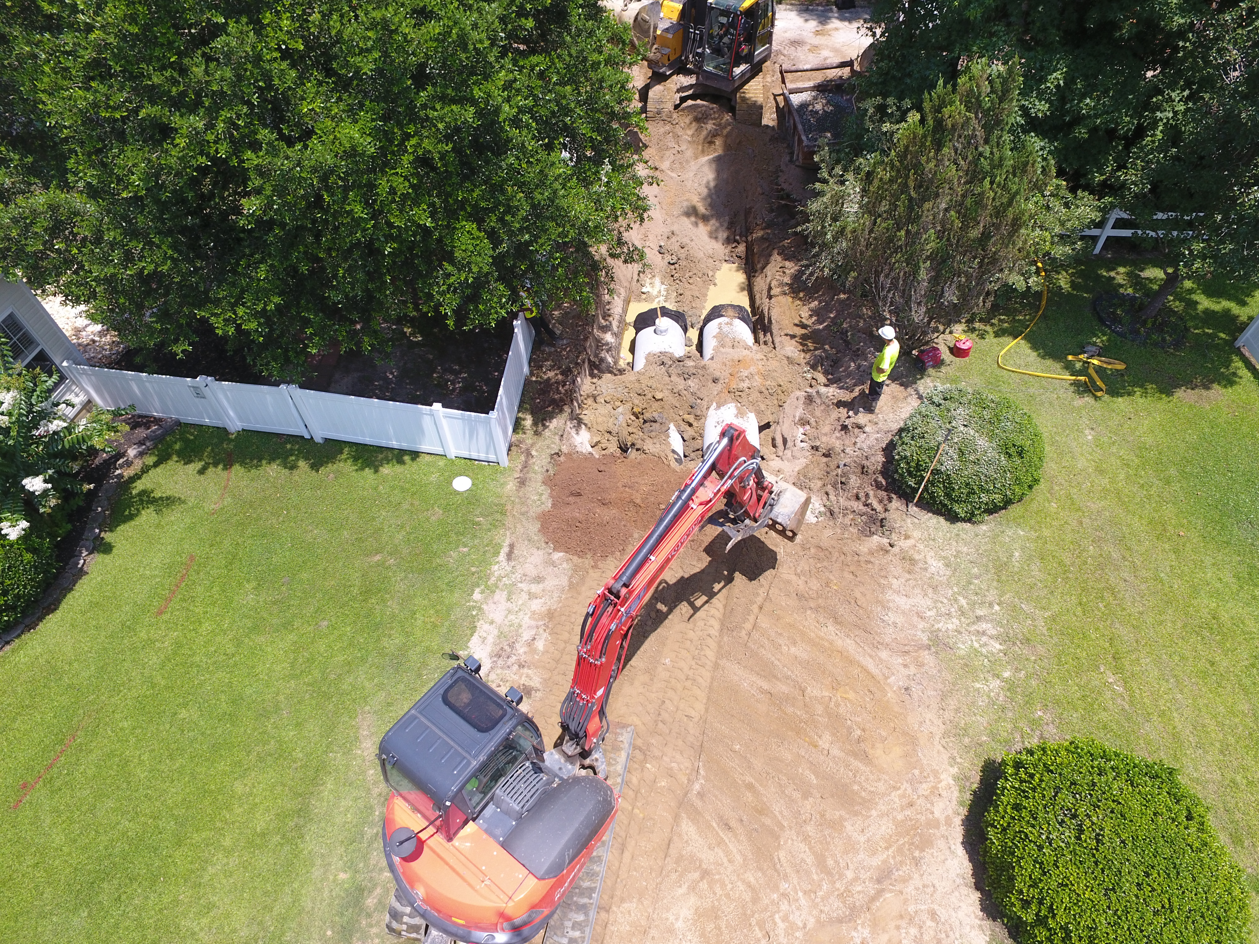 Aerial view of construction